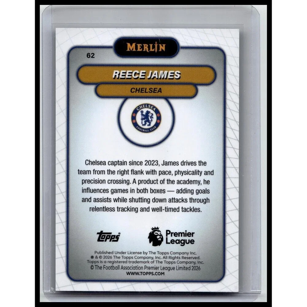 2026 Merlin Premier League #62 Reece James Aqua Refractor #/199
